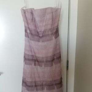 BCBG Strapless Layered Chiffon Dress